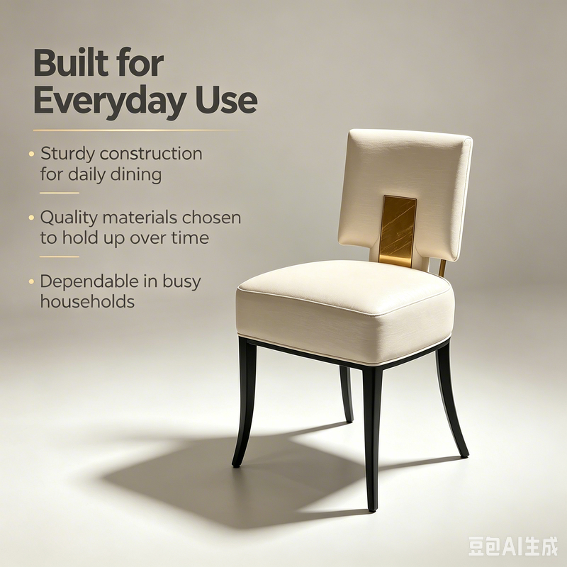 Luxurious modern wooden dining furniture, stainless steel back upholstery dining side chairs.