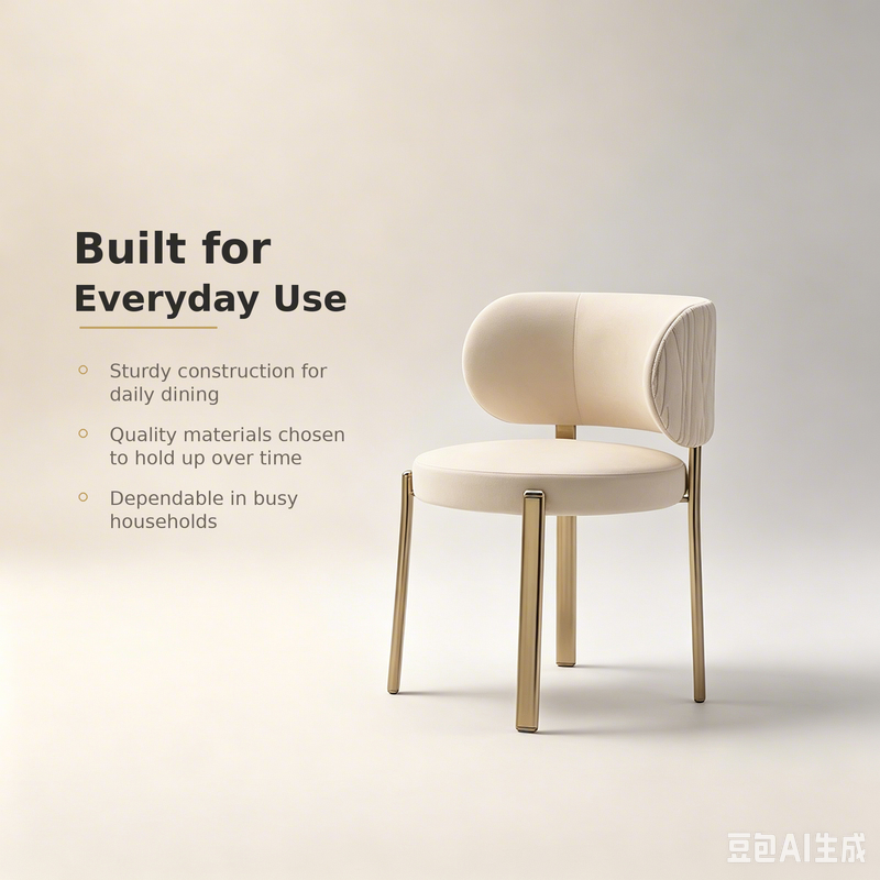 Modern Nordic-style metal dining chairs, suitable for living room furniture.